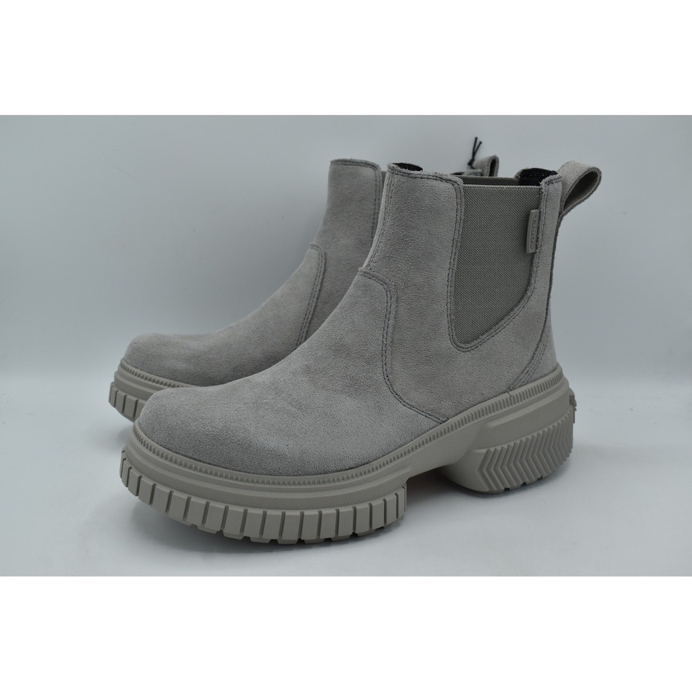 Sorel Womens Size 7.5 ONA AVE Grey Leather Waterproof Chelsea Boots Grunge Lug
